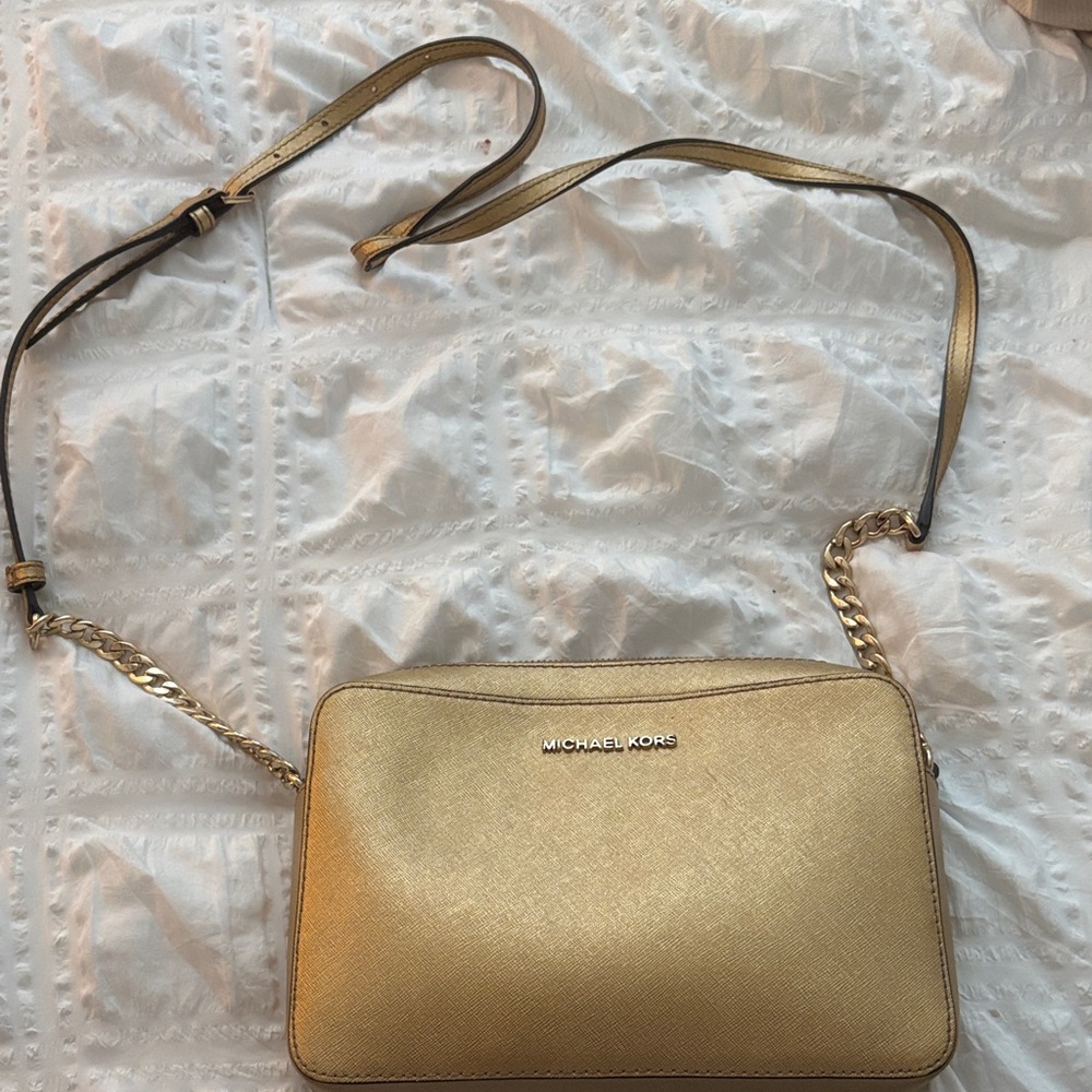 Michael Kors Metallic Gold Crossbody Bag